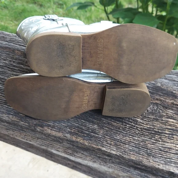 Shyanne Silver Metallic Western Cowboy Cowgirl Boots Girls - Picture 9 of 13